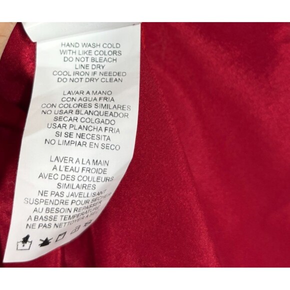 Vintage Bebe Slip Dress Sz L Red Midi Satin 90s Y2K Glam Holiday Formal Wedding - Picture 9 of 9